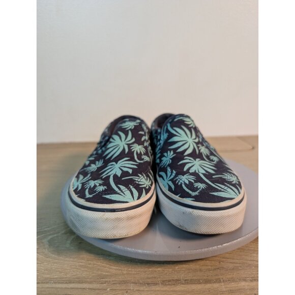 Vans Coconut Palms Tree Blue Skate Slip On Sneaker Shoe, Women's, Size 7 - Picture 2 of 10